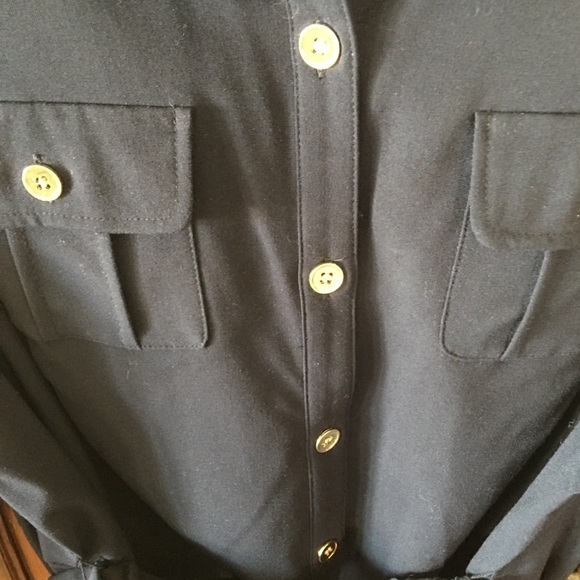 Smart navy blue button down dress - Picture 3 of 3